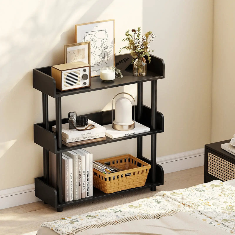 3-Tier Bookshelf with Anti-Tipping Kit and Industrial Storage Unit for Living Room by DirectDeals