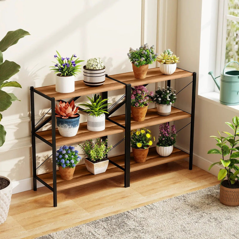 3-Tier Bookshelf with Heavy-Duty Metal Frame by DirectDeals
