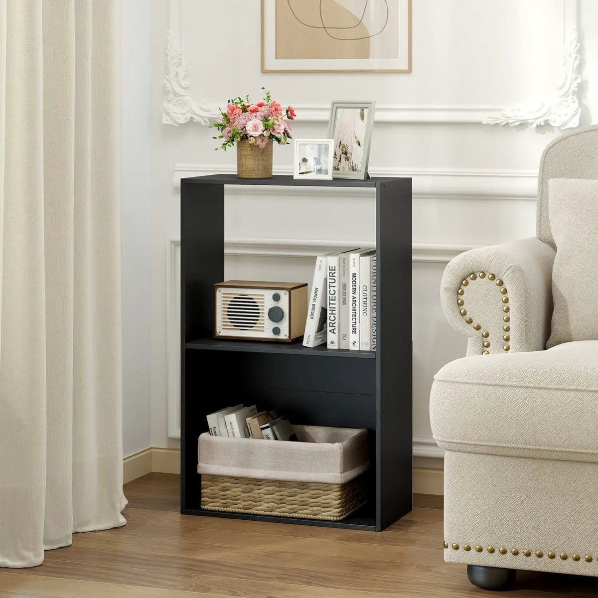 3-Tier Bookshelf with Open Storage Compartments by DirectDeals