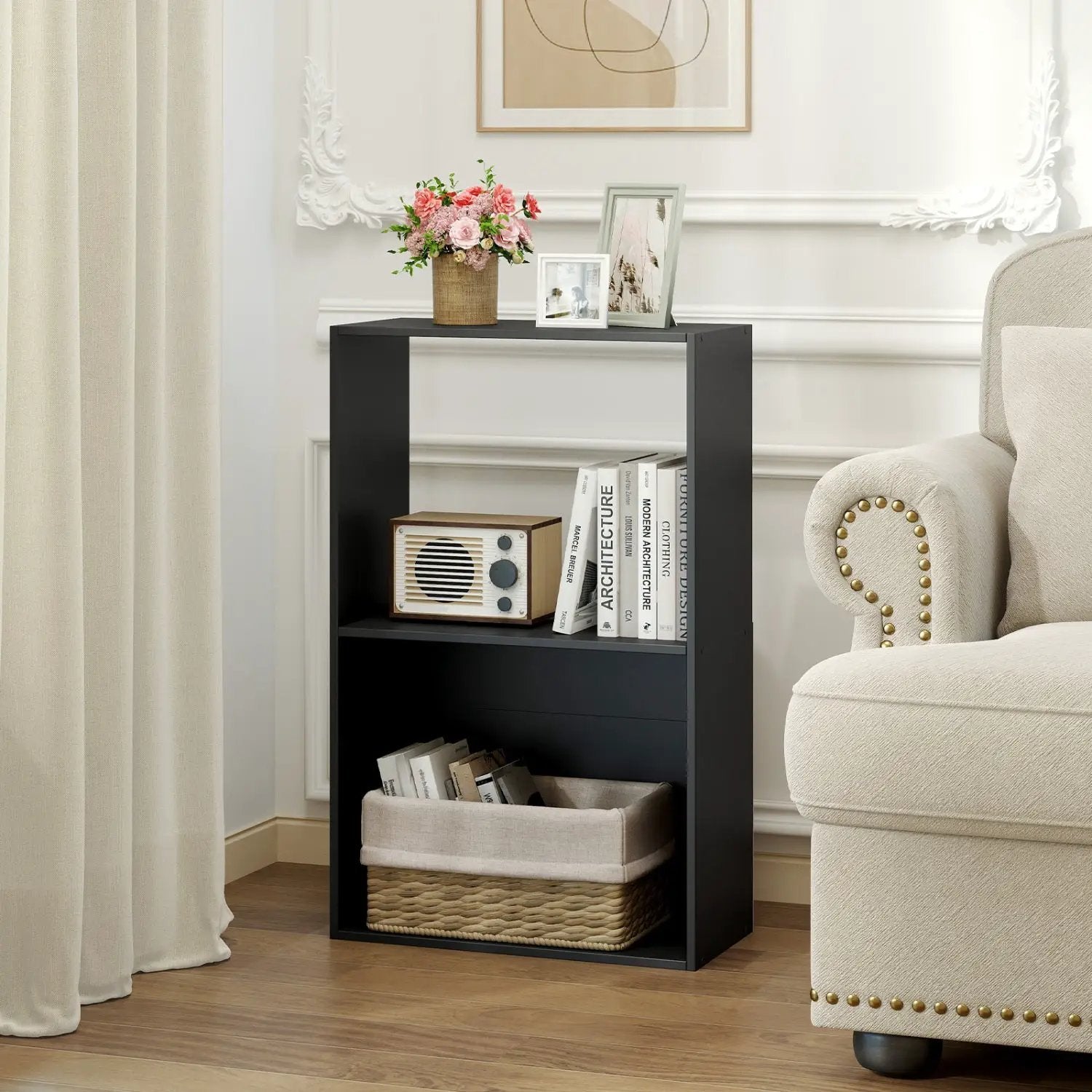 3-Tier Bookshelf with Open Storage Compartments by DirectDeals