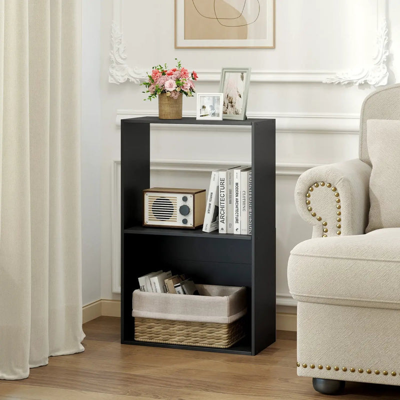 3-Tier Bookshelf with Open Storage Compartments by DirectDeals
