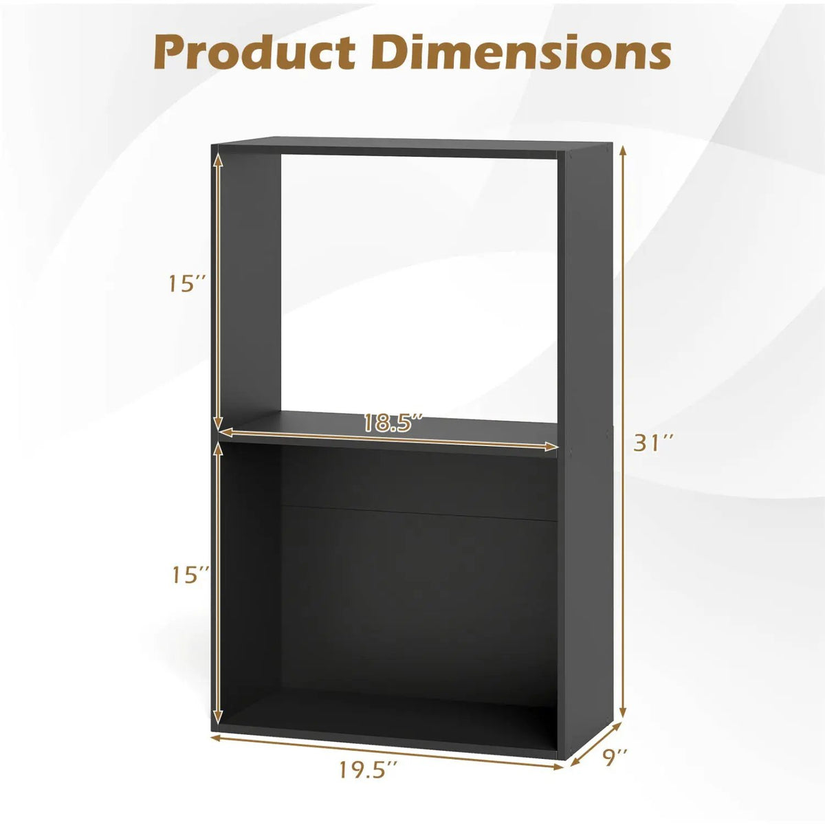 3-Tier Bookshelf with Open Storage Compartments by DirectDeals