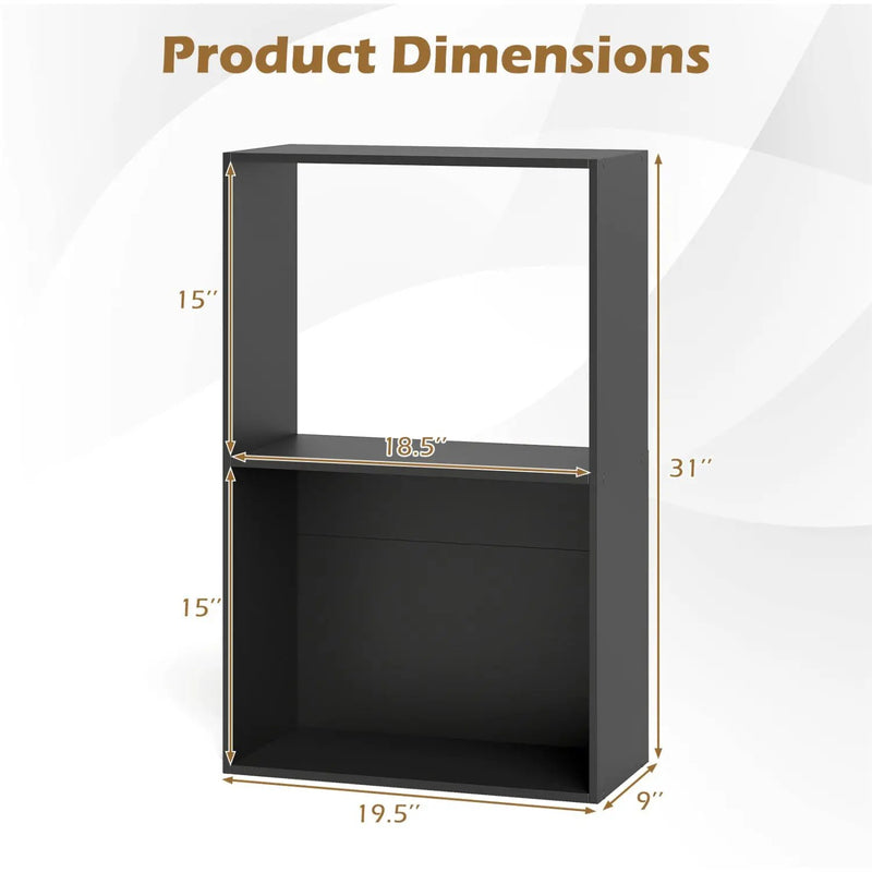 3-Tier Bookshelf with Open Storage Compartments by DirectDeals