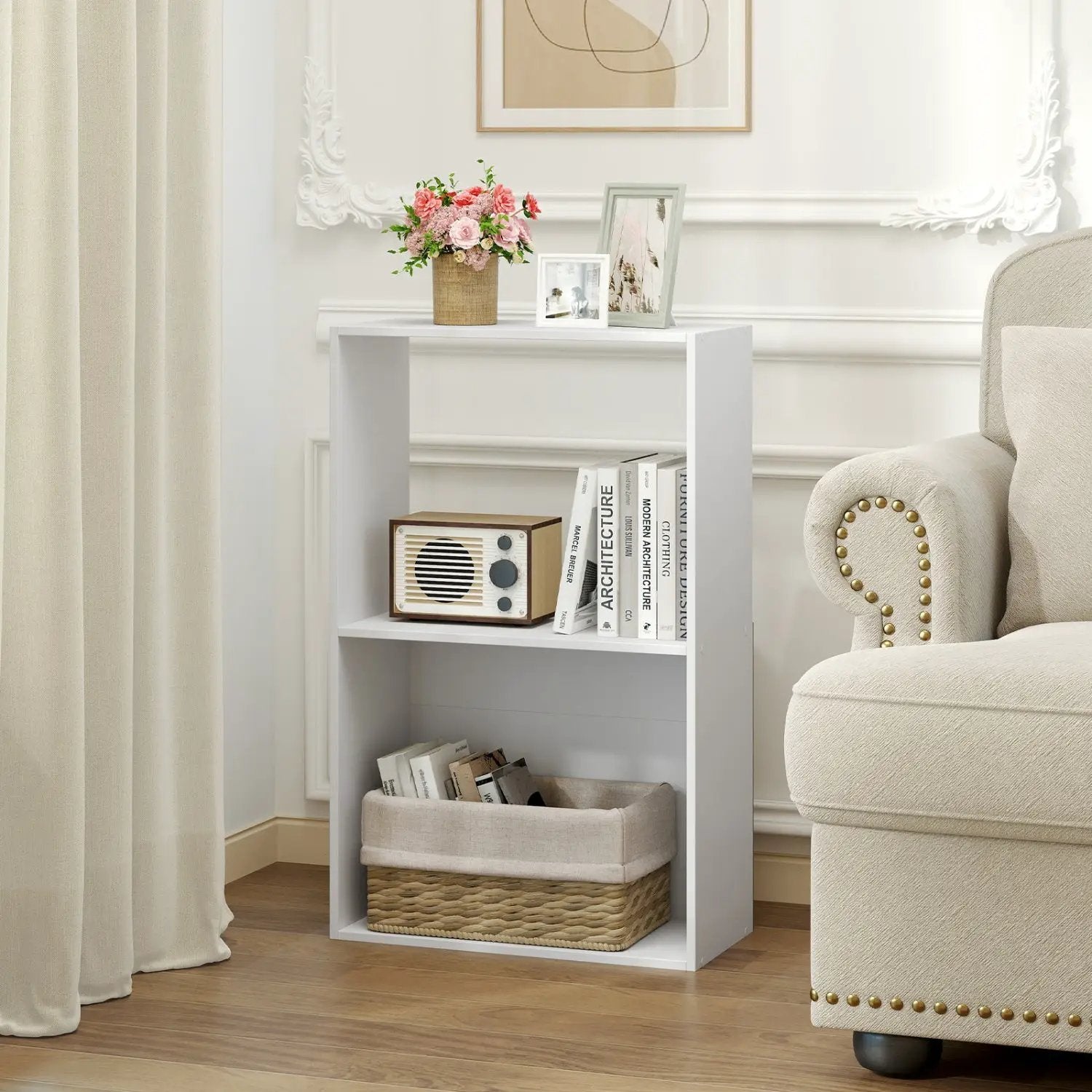 3-Tier Bookshelf with Open Storage Compartments by DirectDeals