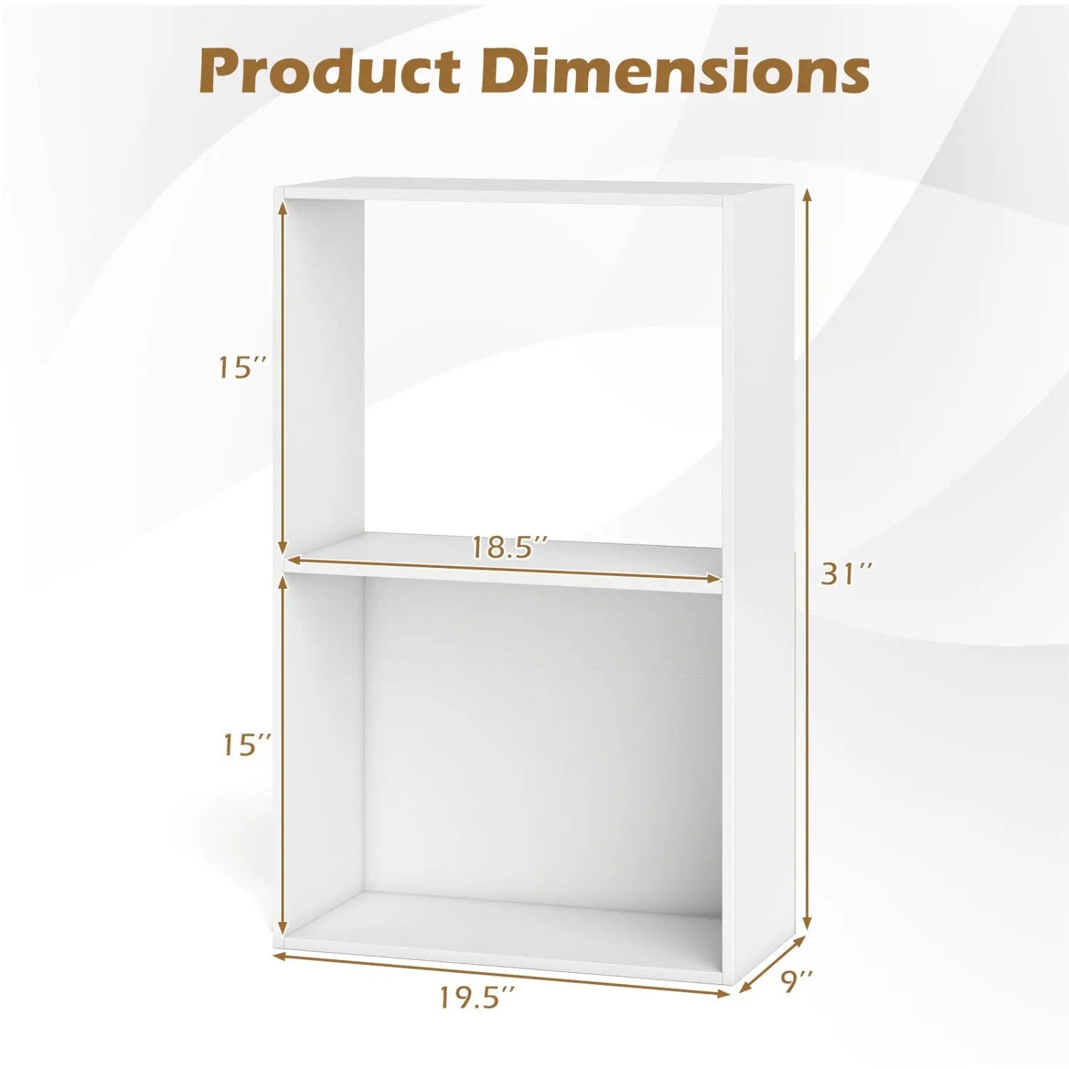 3-Tier Bookshelf with Open Storage Compartments by DirectDeals