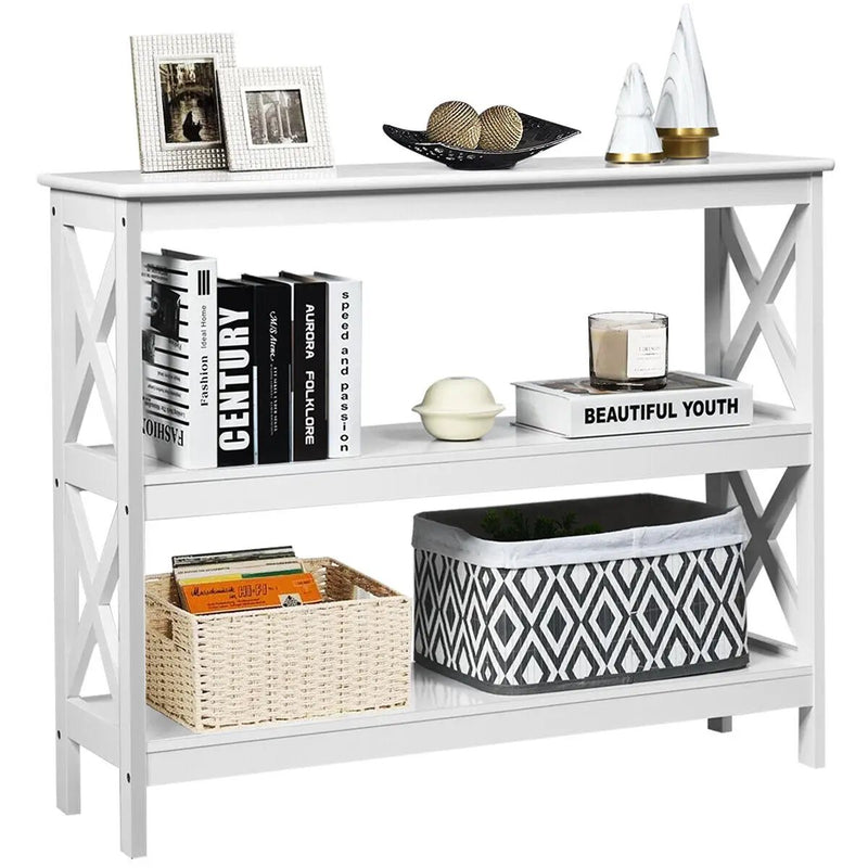 3-Tier Console X-Design Sofa Side Accent Table by DirectDeals