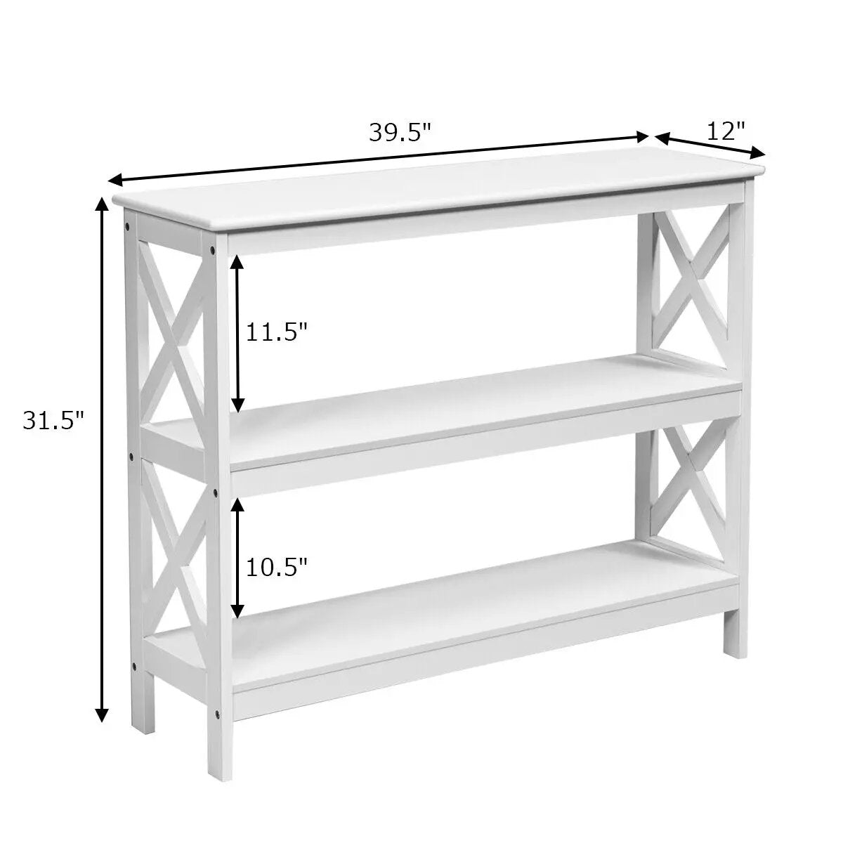 3-Tier Console X-Design Sofa Side Accent Table by DirectDeals