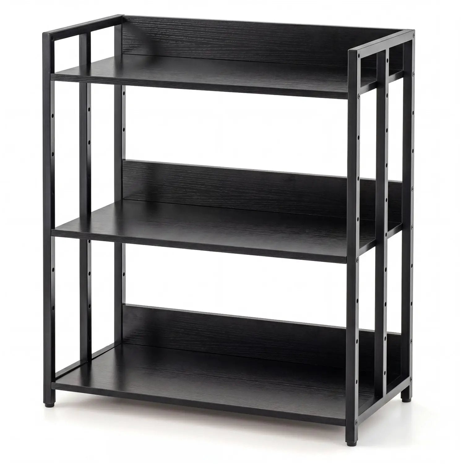 3-Tier Corner Bookshelf with Adjustable Shelves - Black by DirectDeals