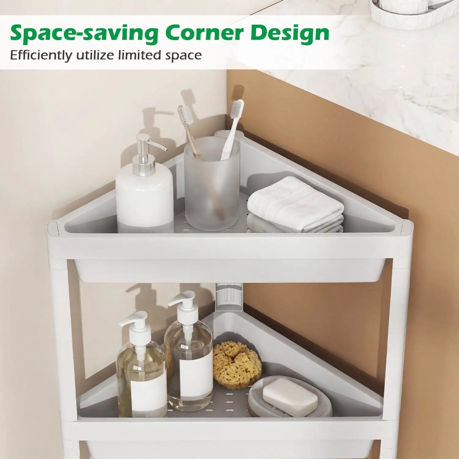 3-Tier Corner Shower Caddy 2-Pack with Detachable Design by DirectDeals