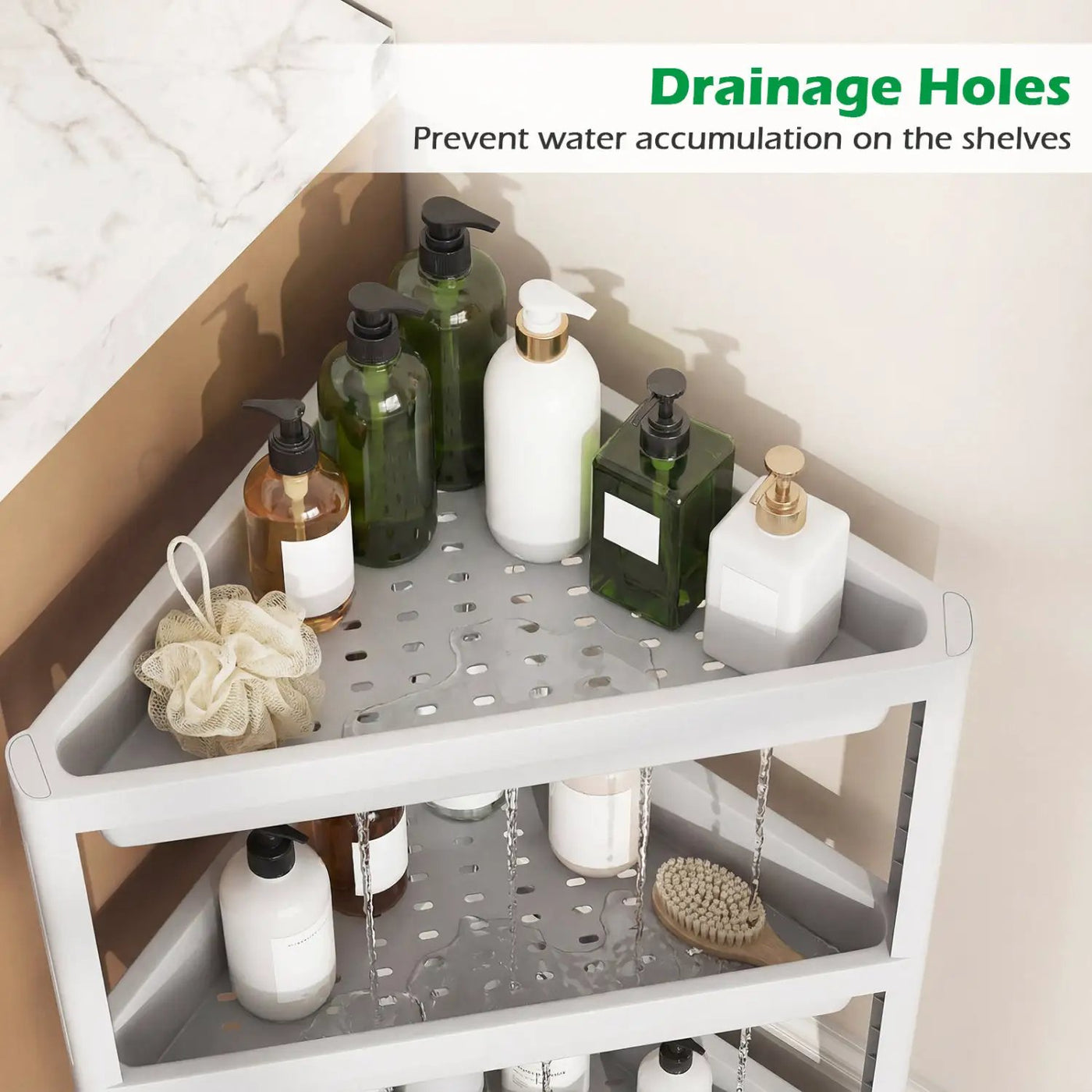 3-Tier Corner Shower Caddy 2-Pack with Detachable Design by DirectDeals