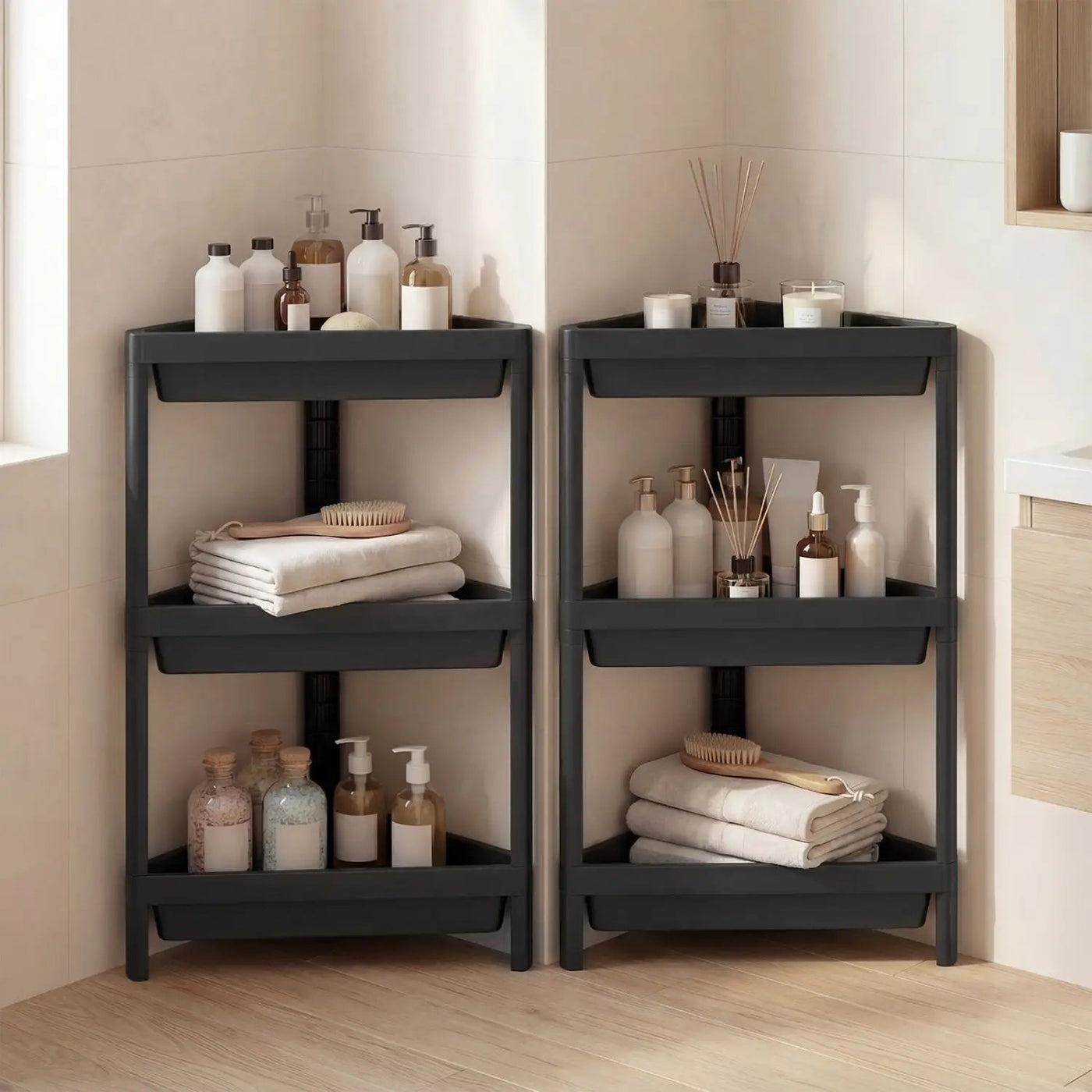 3-Tier Corner Shower Caddy 2-Pack with Detachable Design by DirectDeals