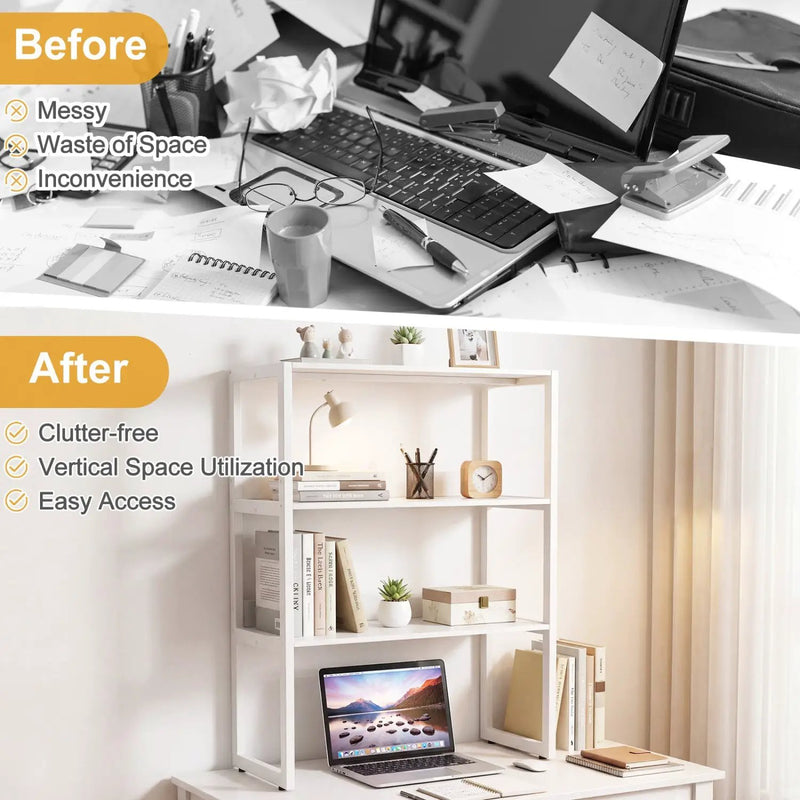 3-Tier Countertop Storage Hutch with Open Shelves by DirectDeals