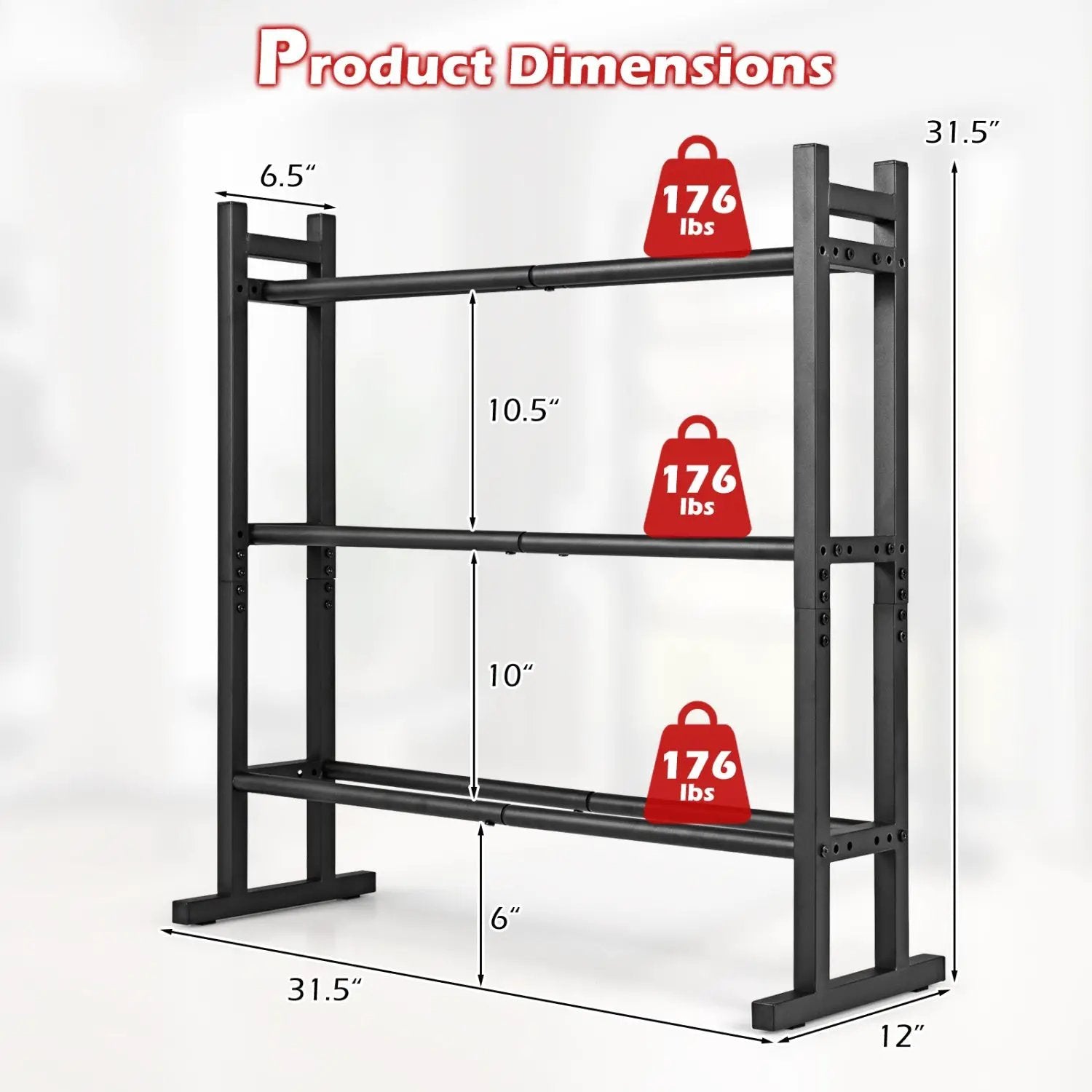 3-Tier Dumbbell Rack with 529 LB Capacity by DirectDeals