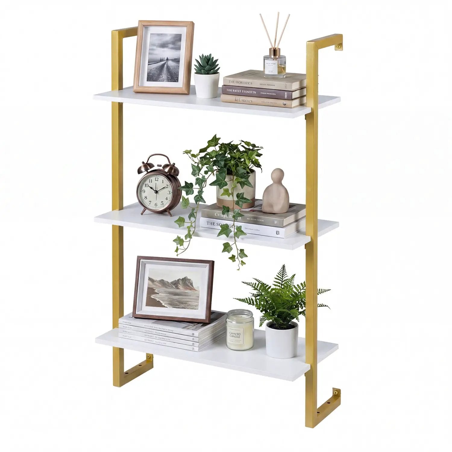 3-Tier Floating Modern Kitchen Shelf for Living Room Home Office and Bathroom by DirectDeals