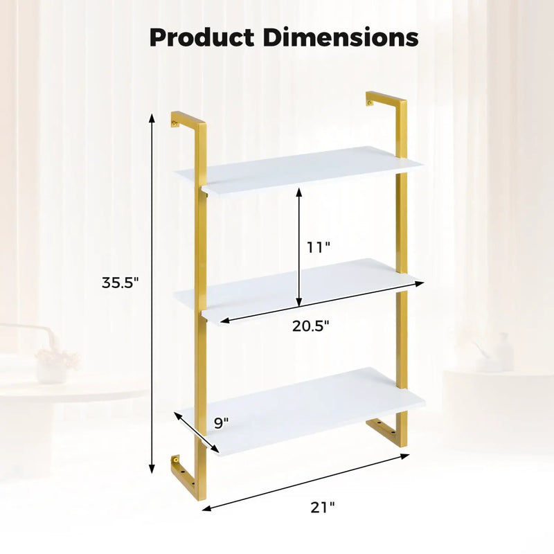 3-Tier Floating Modern Kitchen Shelf for Living Room Home Office and Bathroom by DirectDeals