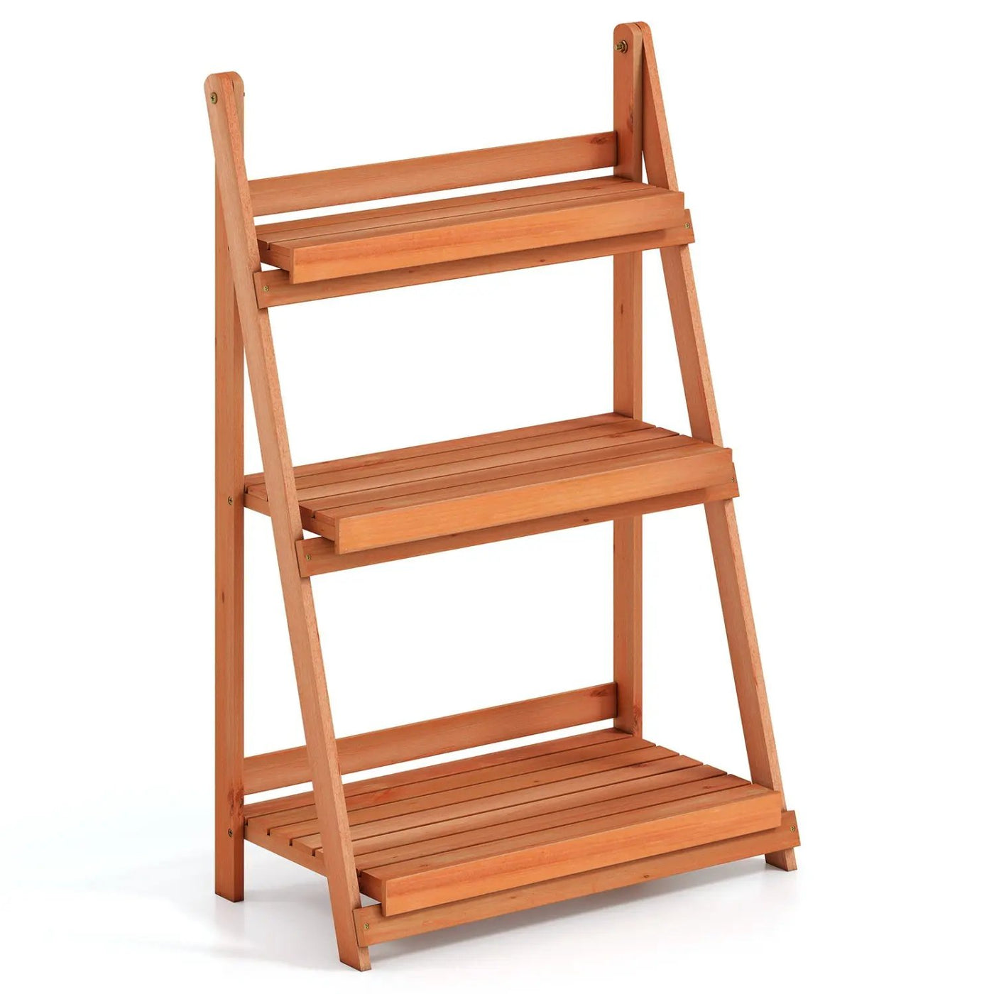 3-Tier Foldable Plant Stand with Slatted Shelves by DirectDeals