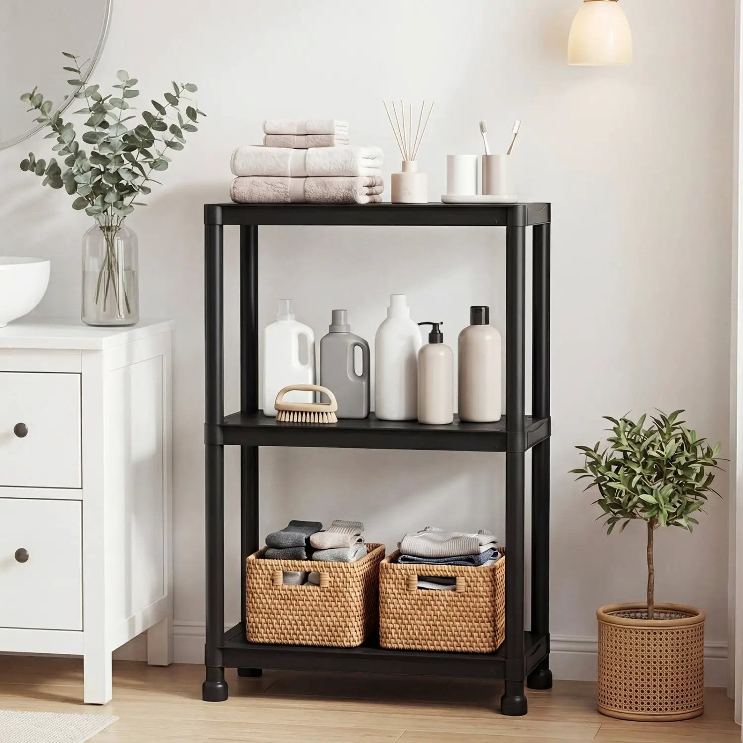 4-Tier Heavy-Duty Plastic Storage Shelves Freestanding Garage Shelving Unit by DirectDeals