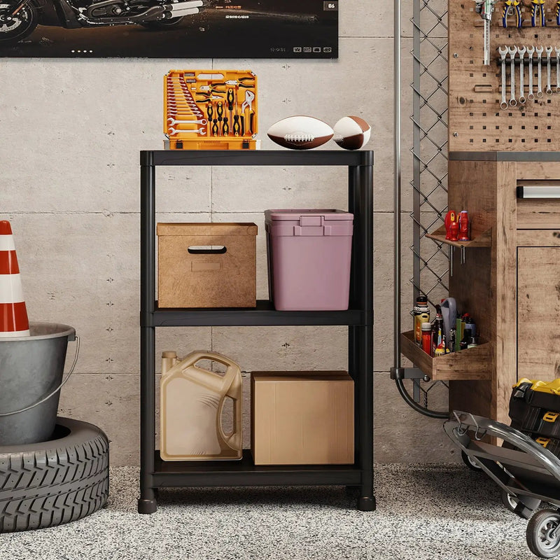 4-Tier Heavy-Duty Plastic Storage Shelves Freestanding Garage Shelving Unit by DirectDeals