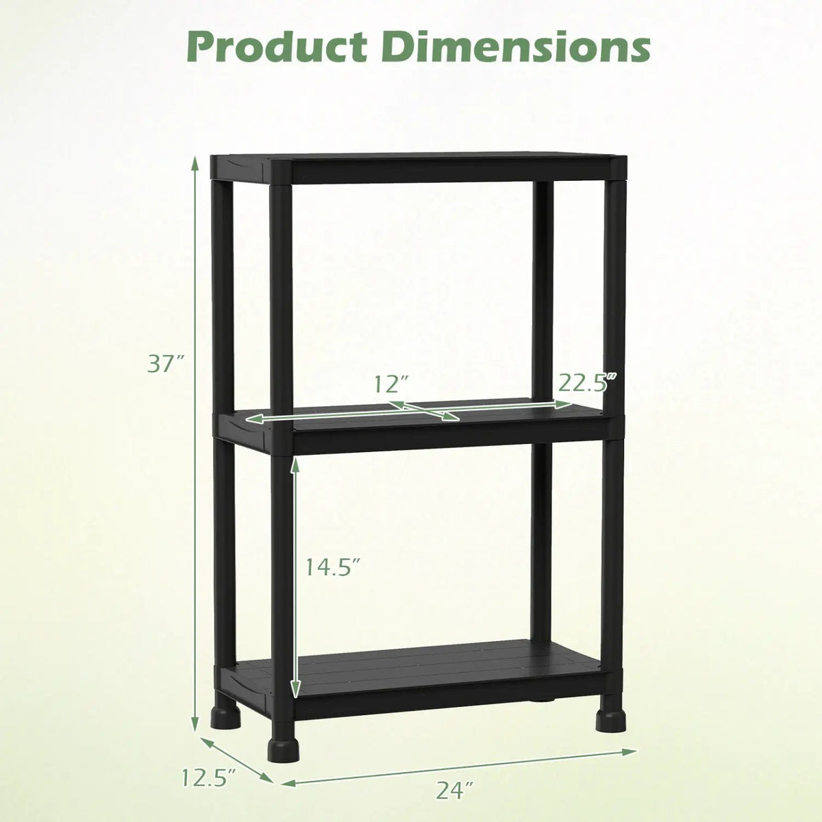 4-Tier Heavy-Duty Plastic Storage Shelves Freestanding Garage Shelving Unit by DirectDeals