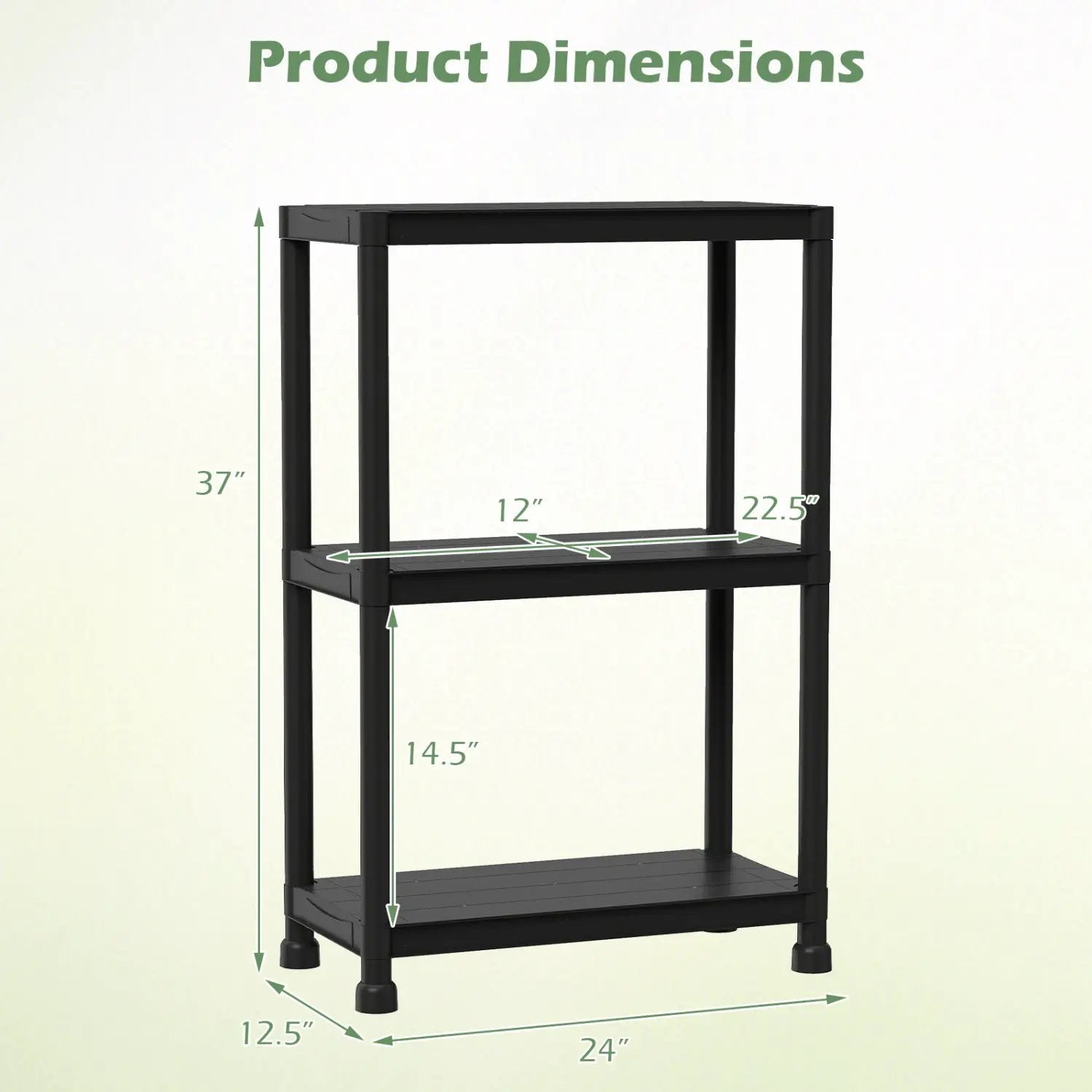 4-Tier Heavy-Duty Plastic Storage Shelves Freestanding Garage Shelving Unit by DirectDeals
