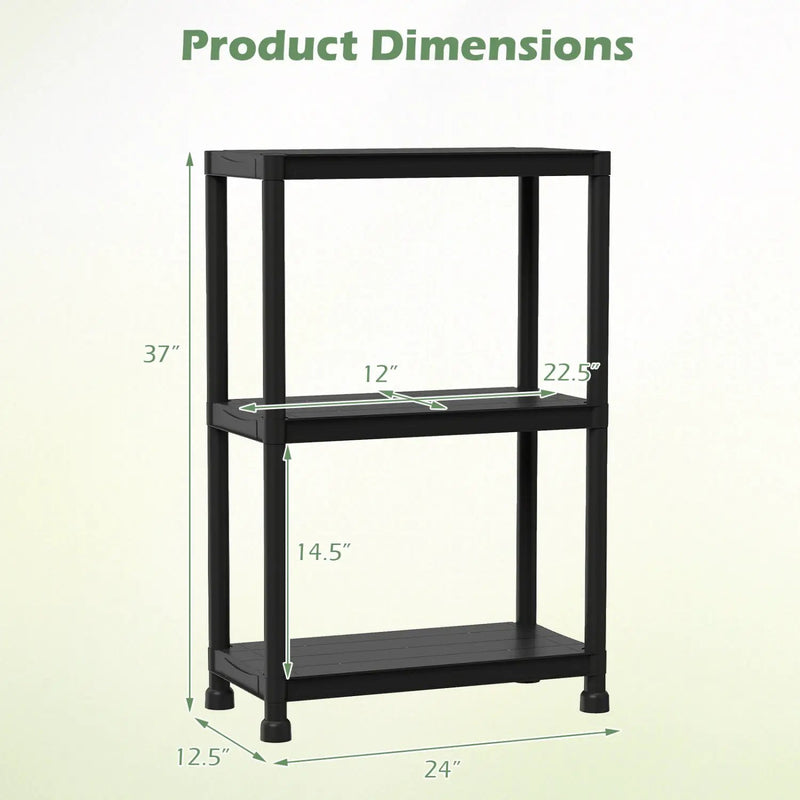 4-Tier Heavy-Duty Plastic Storage Shelves Freestanding Garage Shelving Unit by DirectDeals