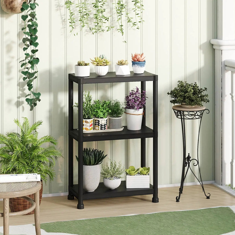 4-Tier Heavy-Duty Plastic Storage Shelves Freestanding Garage Shelving Unit by DirectDeals