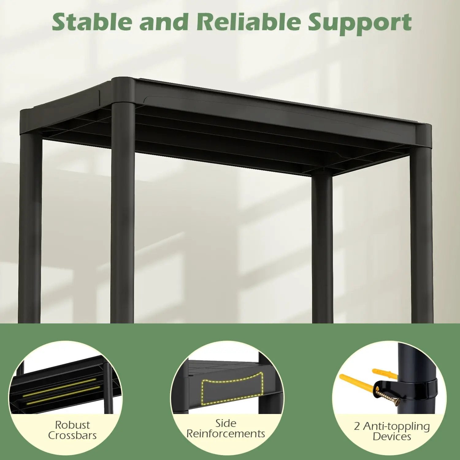 4-Tier Heavy-Duty Plastic Storage Shelves Freestanding Garage Shelving Unit by DirectDeals