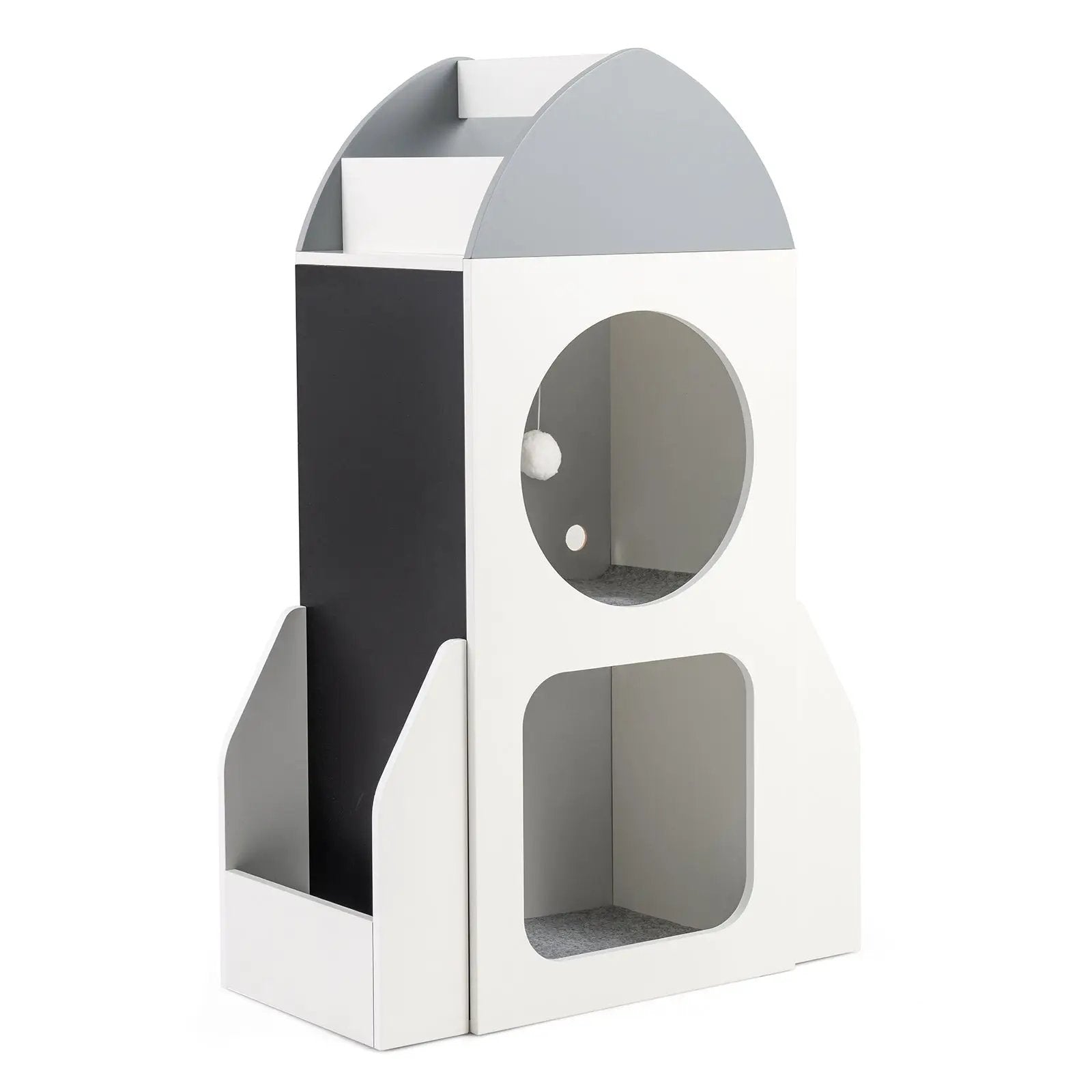 3-Tier Kids Bookshelf Rocket Space Theme Toddler Toy Storage Organizer-White by DirectDeals