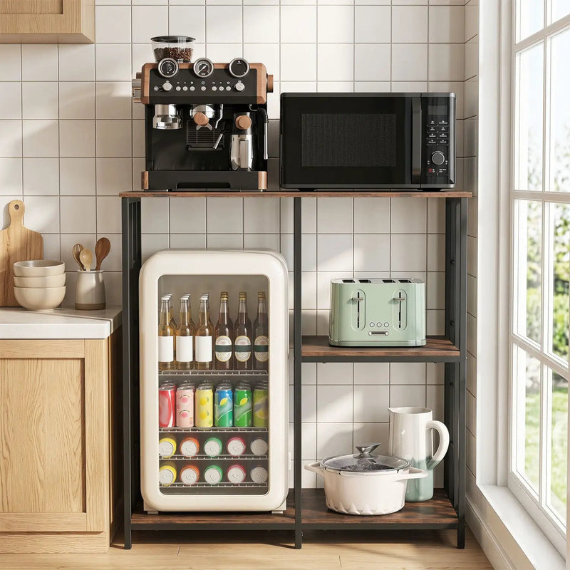 3-Tier Baker's Rack with Open Shelves - Rustic Brown by DirectDeals