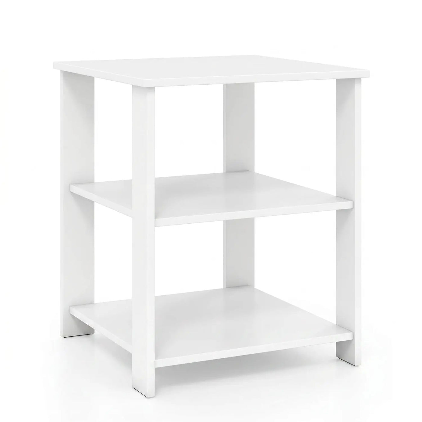 3-Tier Square Side Table with Open Storage Shelves by DirectDeals