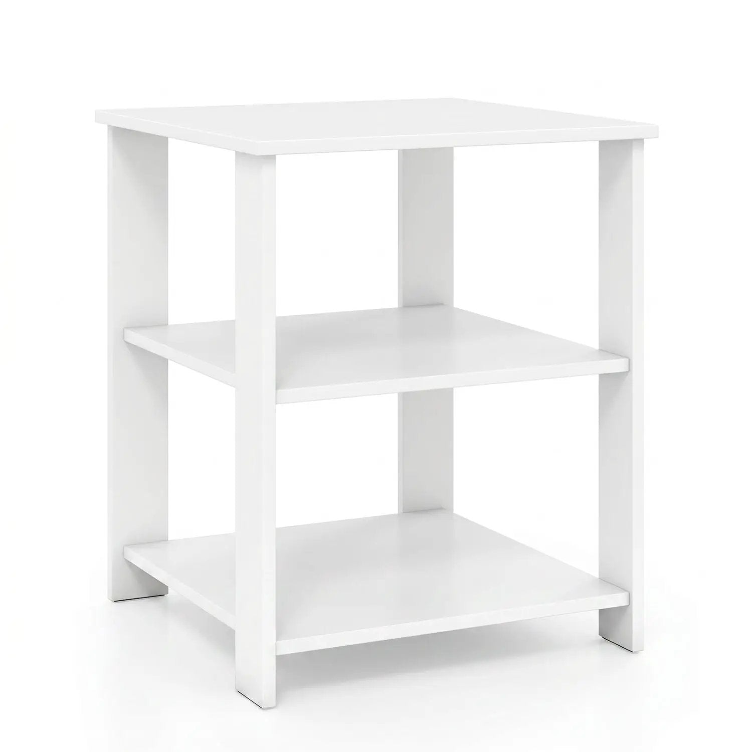 3-Tier Square Side Table with Open Storage Shelves by DirectDeals