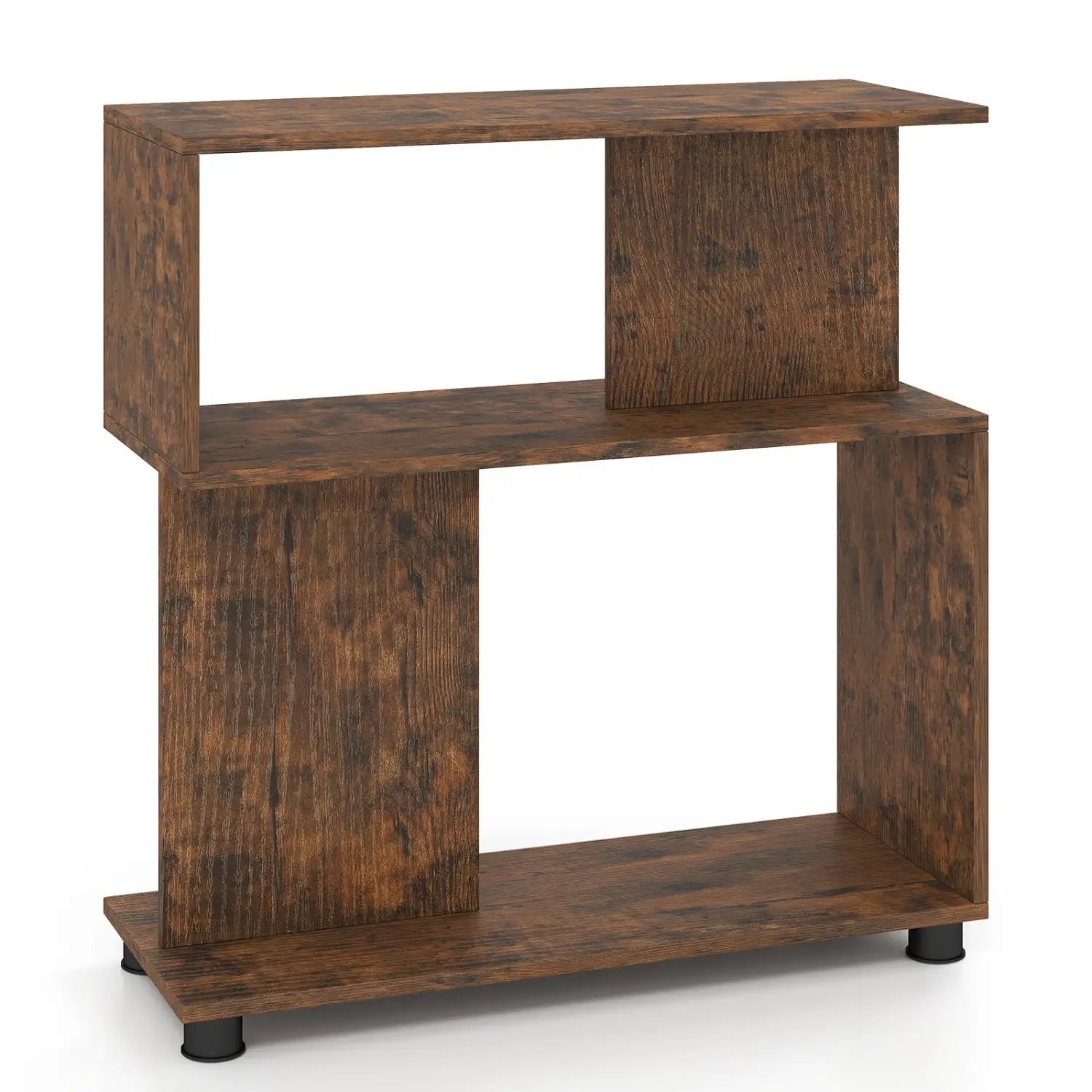 3-Tier S-Shaped Bookshelf with Adjustable Feet by DirectDeals