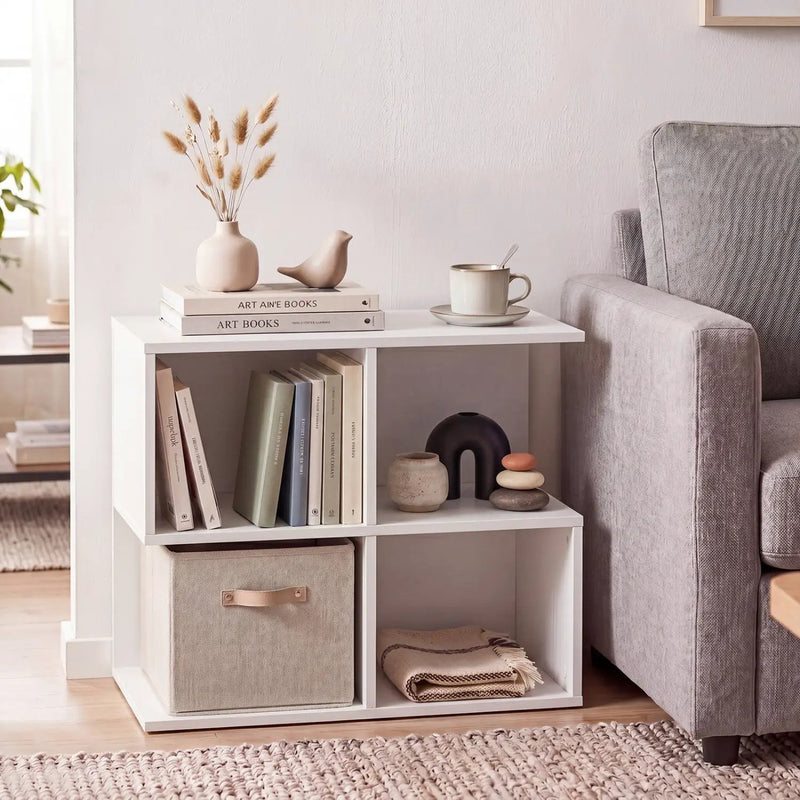 3-Tier S-Shaped End Table with 4 Storage Cubes by DirectDeals