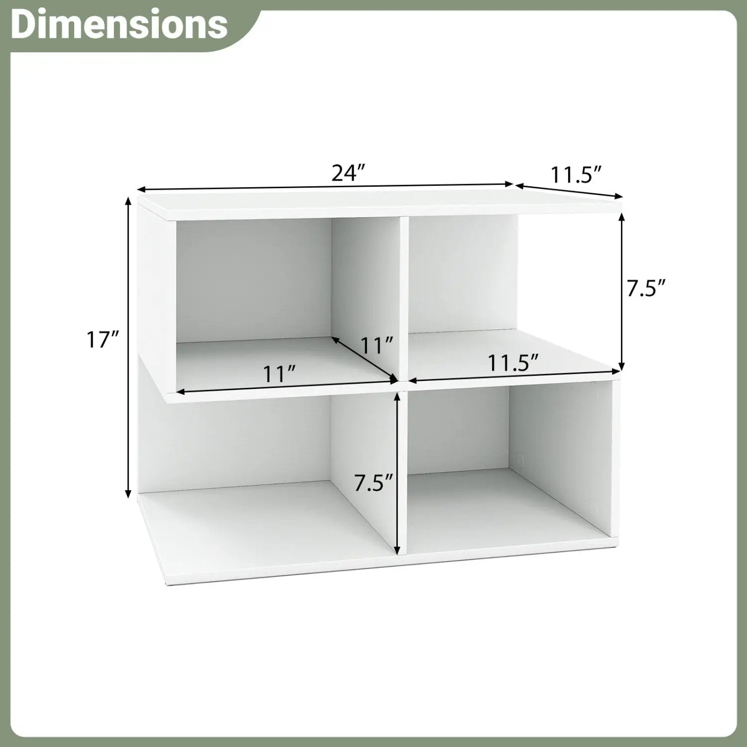3-Tier S-Shaped End Table with 4 Storage Cubes by DirectDeals
