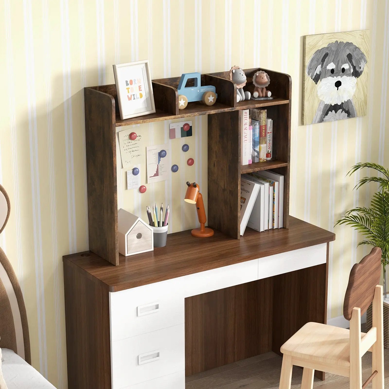 3-Tier Multipurpose Desk Bookshelf with 4 Shelves by DirectDeals