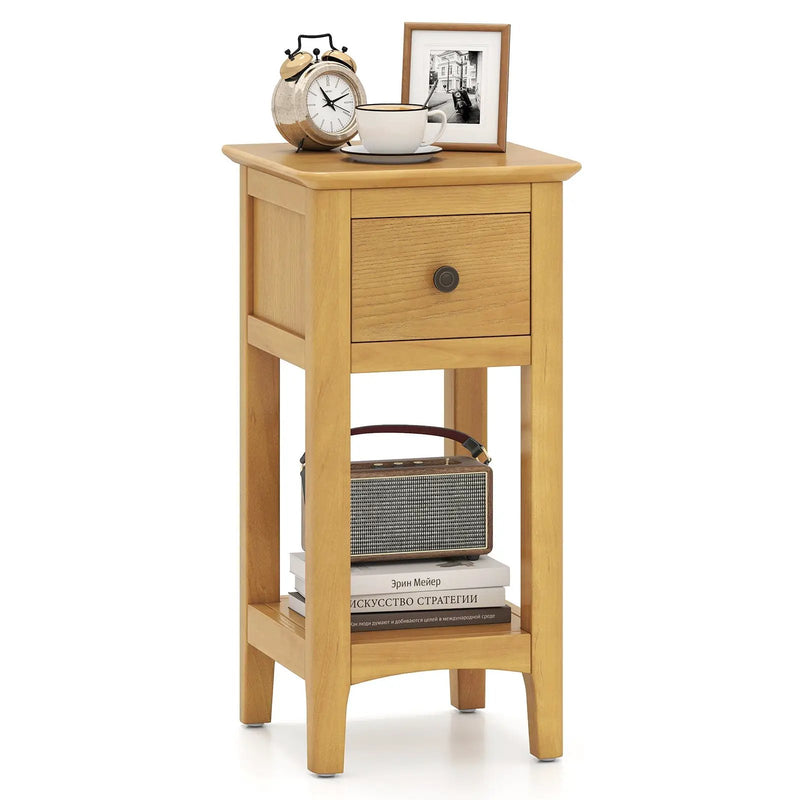 3-Tier Nightstand with Drawer and Open Storage Shelf by DirectDeals