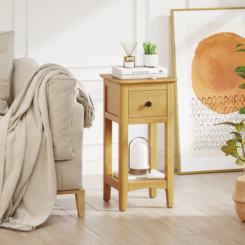 3-Tier Nightstand with Drawer and Open Storage Shelf by DirectDeals
