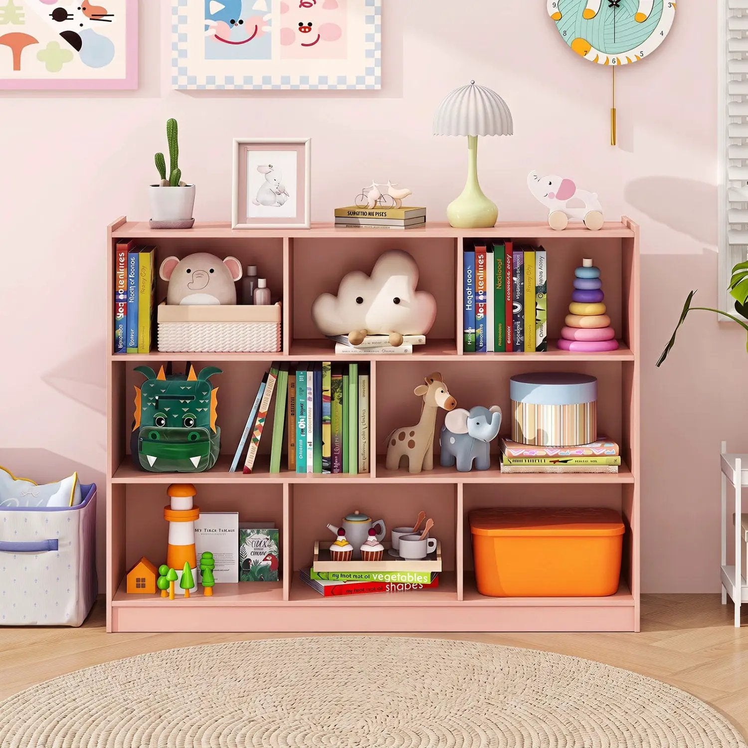 3-Tier Open Bookcase with 8 Cube Storage Shelves by DirectDeals