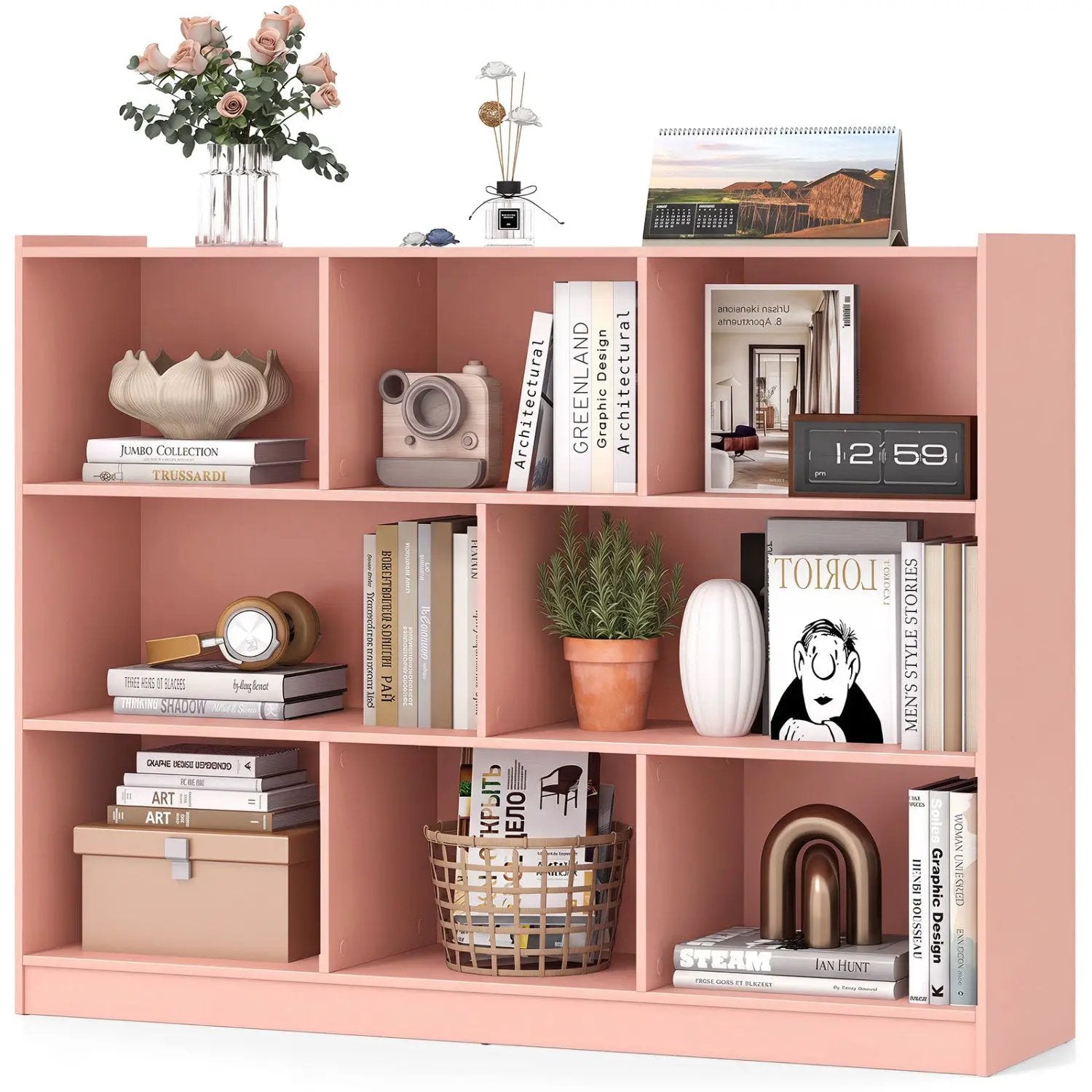 3-Tier Open Bookcase with 8 Cube Storage Shelves by DirectDeals