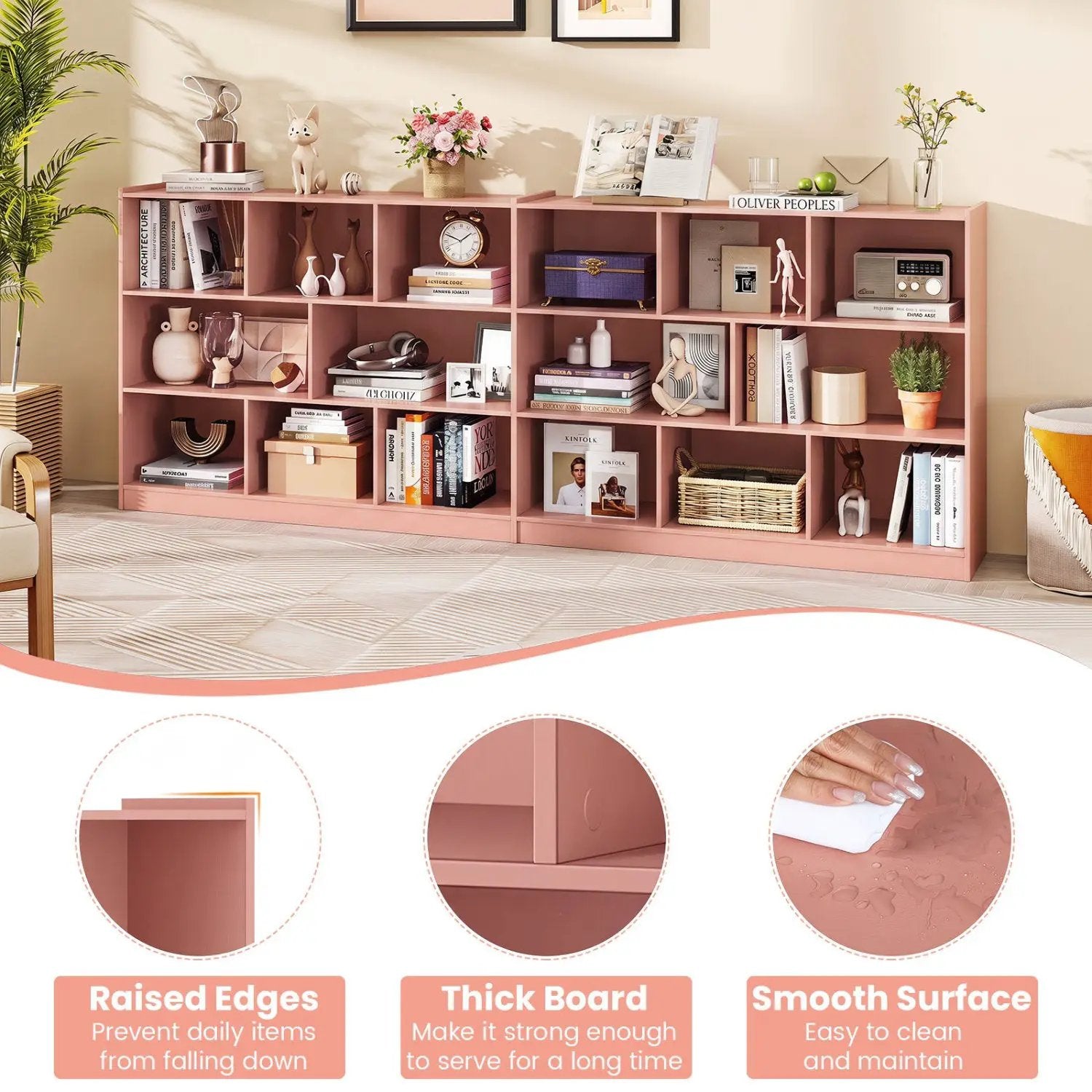 3-Tier Open Bookcase with 8 Cube Storage Shelves by DirectDeals