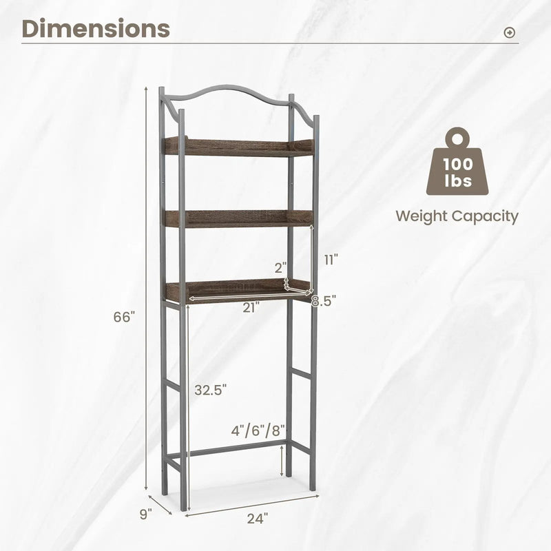 3-Tier Over-The-Toilet Bathroom Spacesaver Storage Rack by DirectDeals