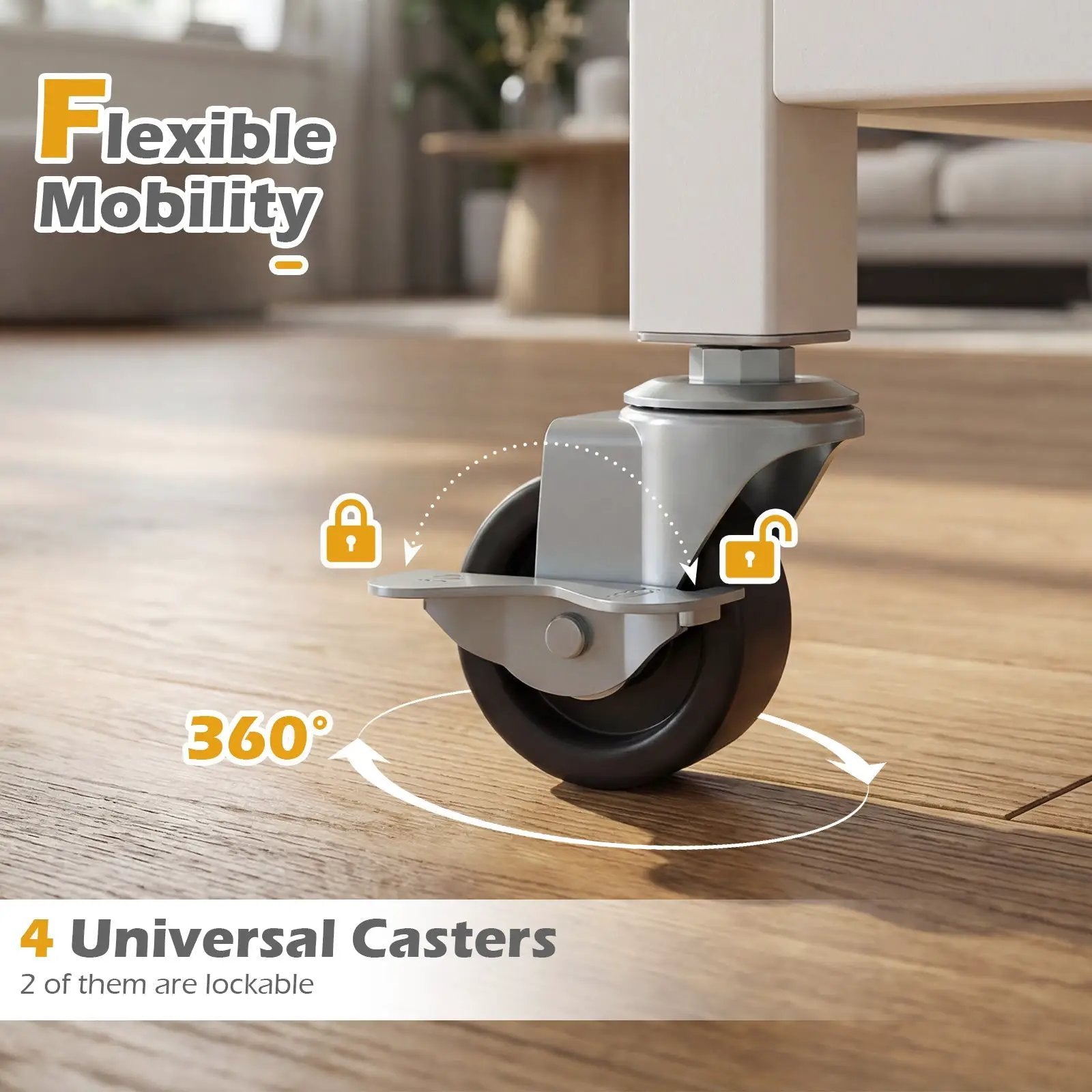 3-Tier Rolling Printer Stand Home Office Large Printer Cart with Storage Shelves by DirectDeals