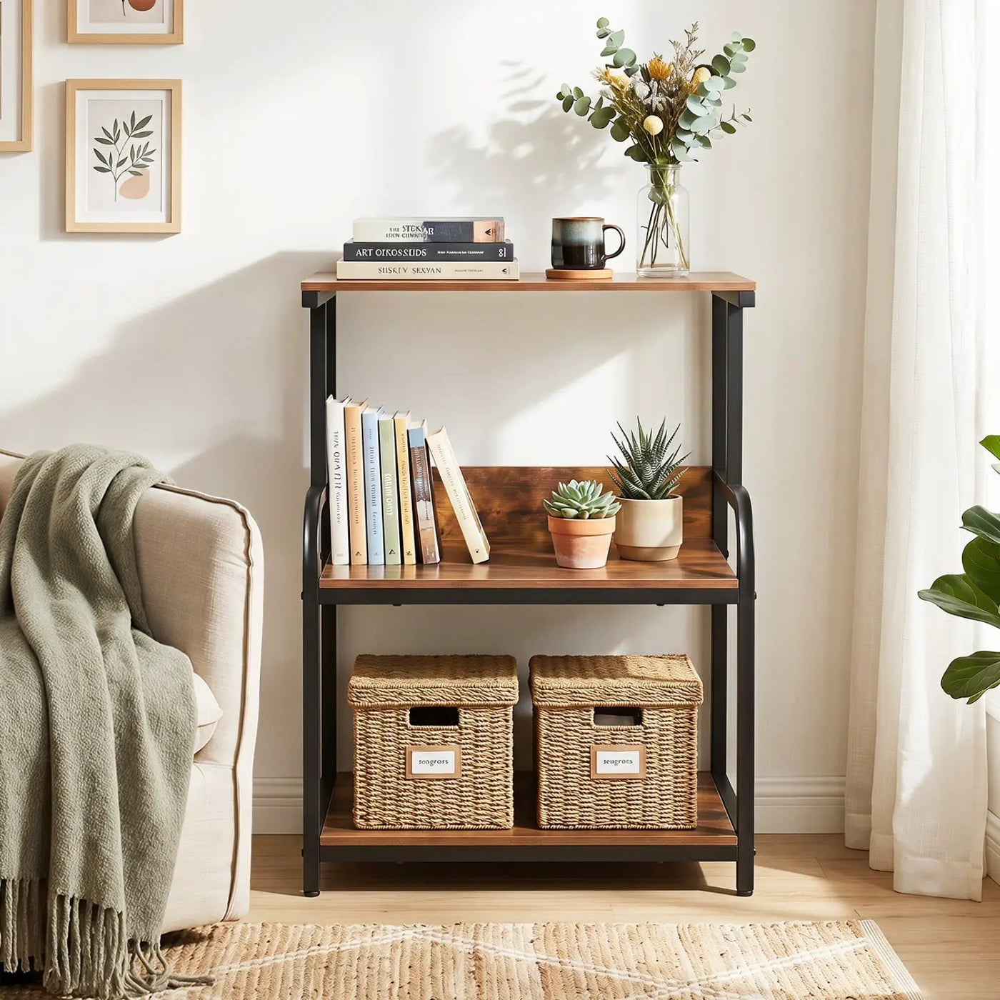 3-Tier Rolling Printer Stand with Adjustable Shelf by DirectDeals