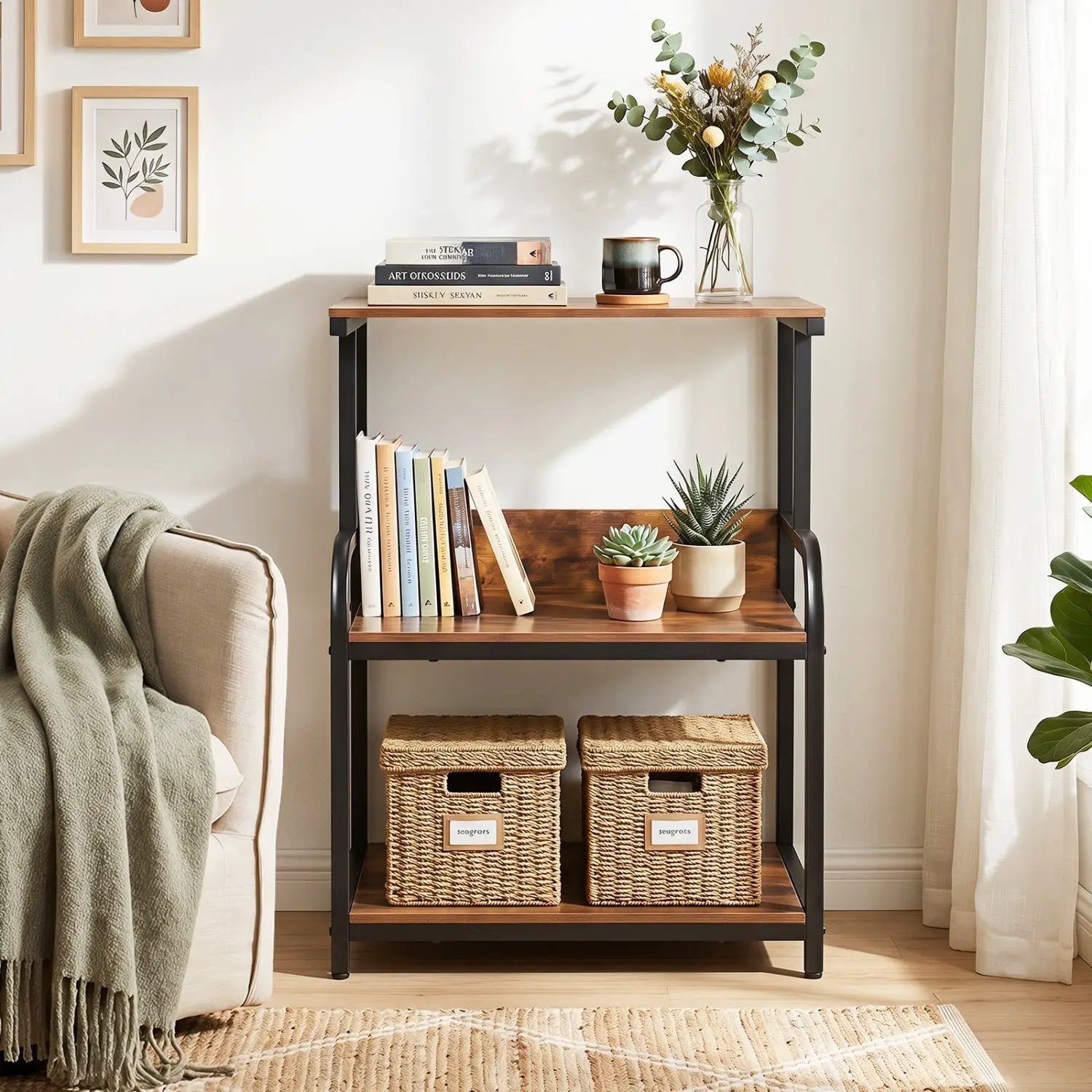 3-Tier Rolling Printer Stand with Adjustable Shelf by DirectDeals
