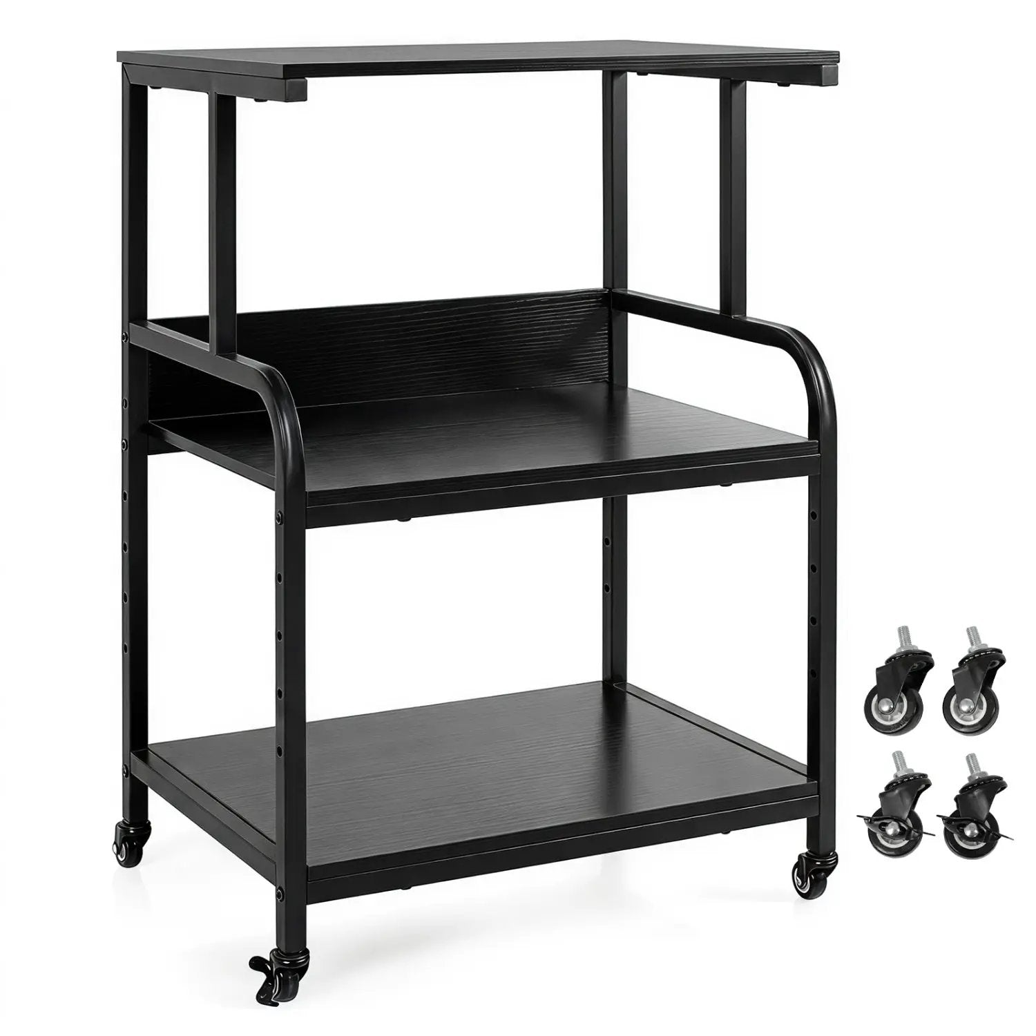 3-Tier Rolling Printer Stand with Adjustable Shelf by DirectDeals