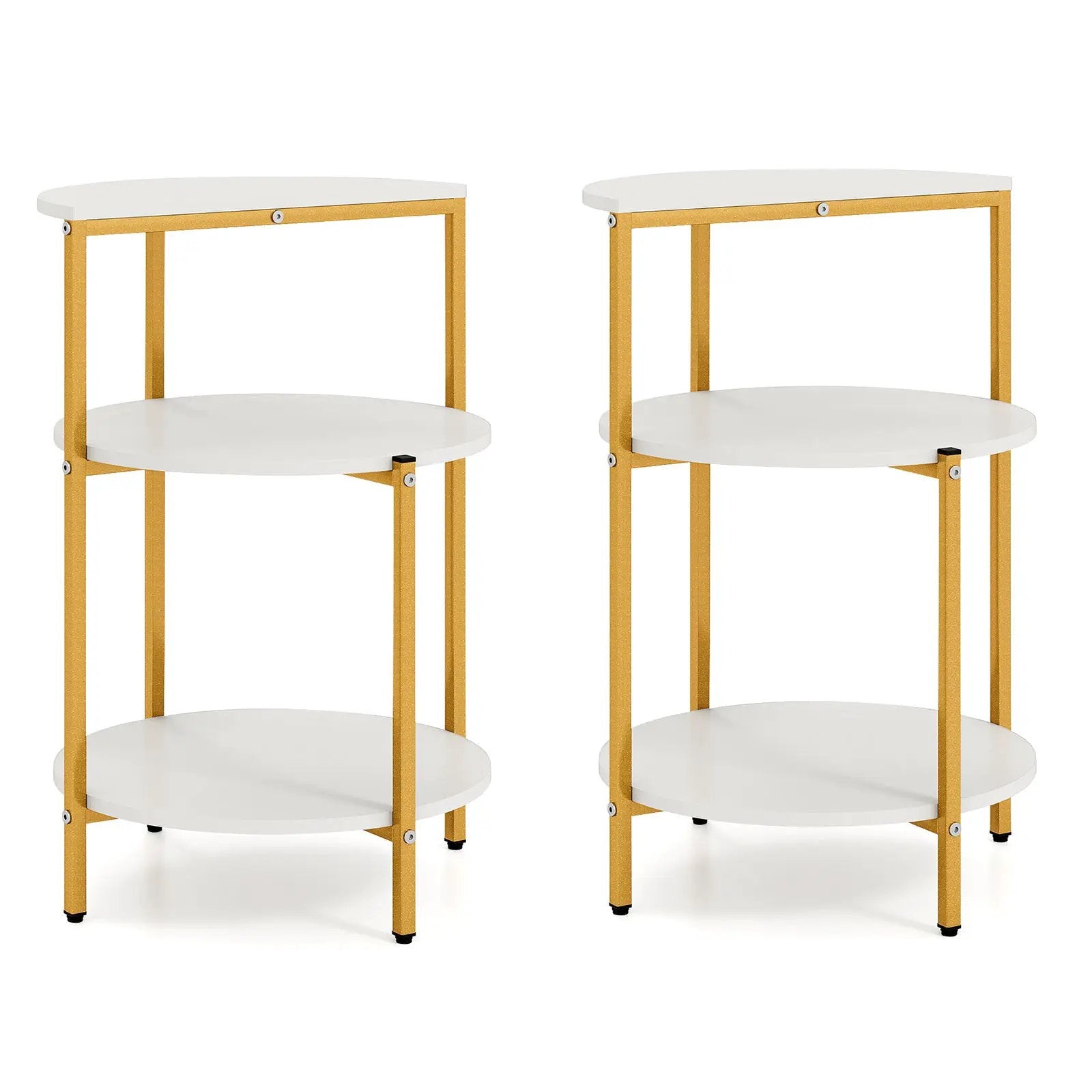 3-Tier Round End Table for Small Space and Bedroom Room by DirectDeals