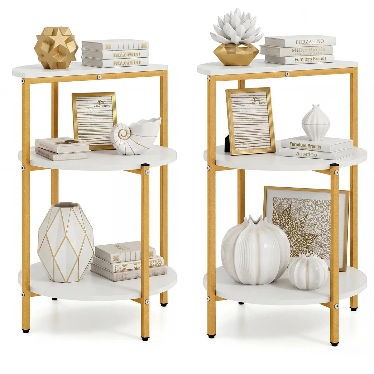 3-Tier Round End Table for Small Space and Bedroom Room by DirectDeals