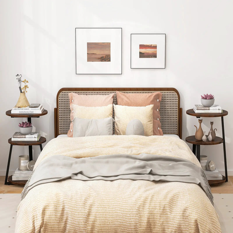 3-Tier Accent Round Side Table with Metal Frame by DirectDeals