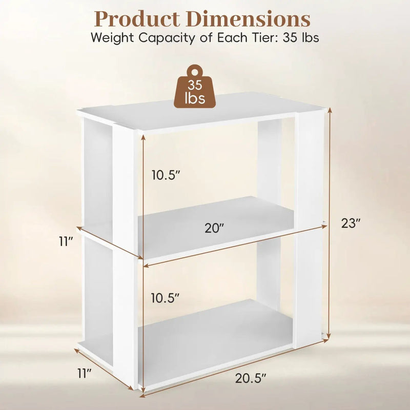 3-Tier Stackable Shoe Rack with Anti-Tip Design - White by DirectDeals