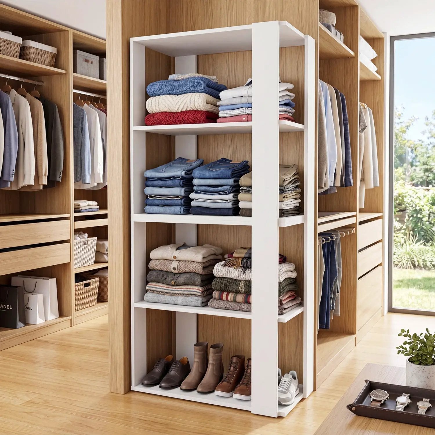 3-Tier Stackable Shoe Rack with Anti-Tip Design - White by DirectDeals